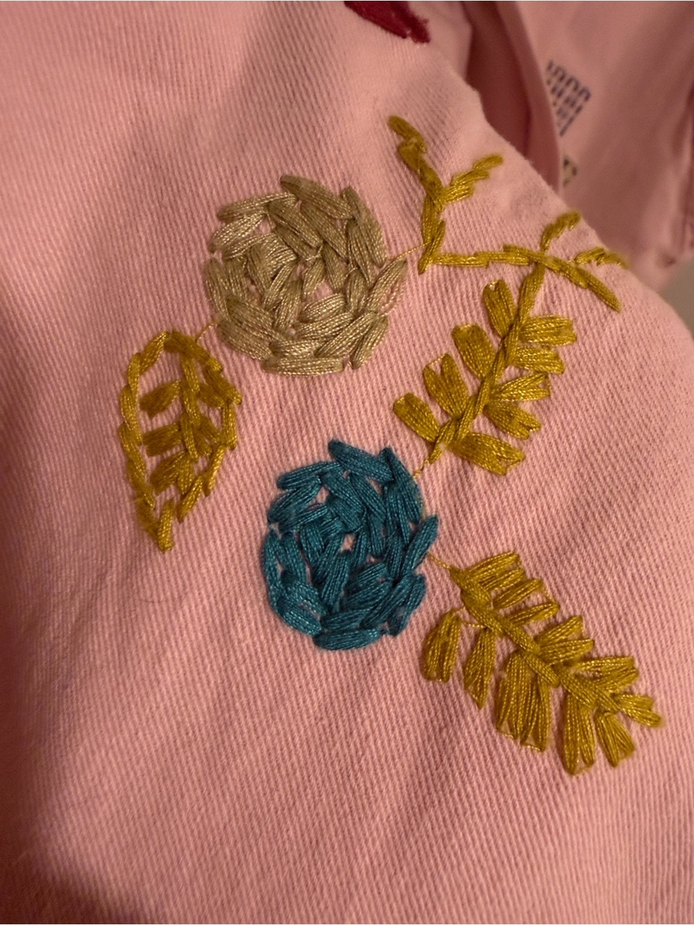 NWT BLUE VELVET Pink Patchwork Overalls EMBROIDERED FLOWERS LARGE Bluevelvet - Picture 13 of 14